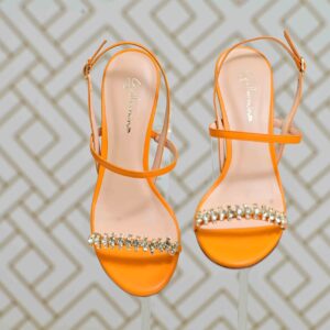 Apricot sandals with diamantés