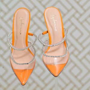 Apricot Vinyl Mules Heels