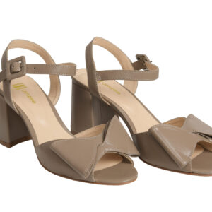 Umzee taupe block heels sandals with bow