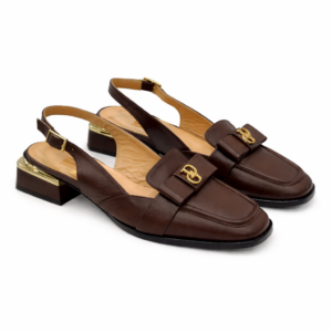 Umzee Brown Slingback Loafers